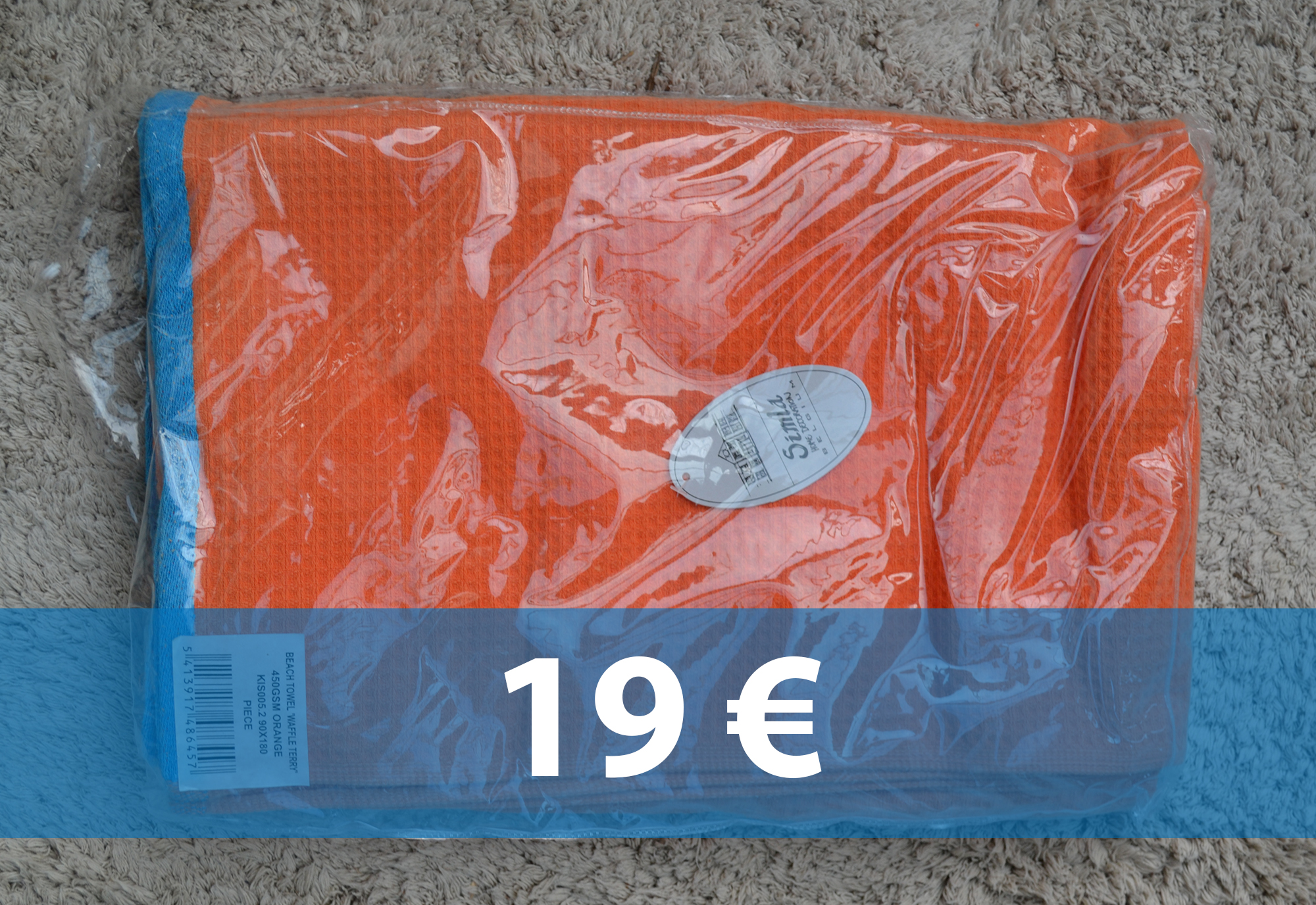 Serviette De Plage Orange à Bord Bleu Robette Meubles